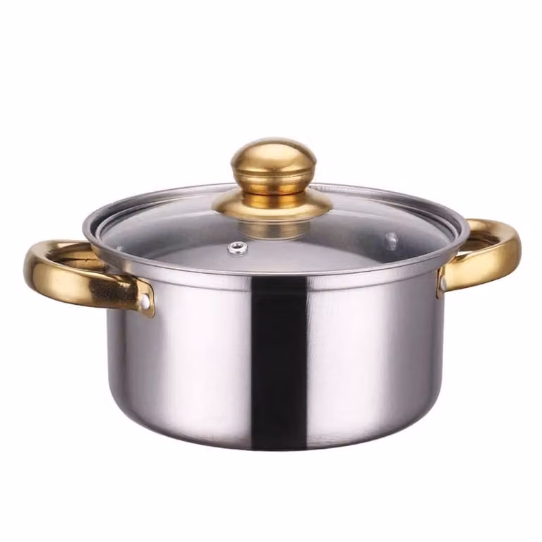 EONLION 12-Piece Stainless Steel Cookware Set with Saucepan, Frying Pan and Lids in Silver