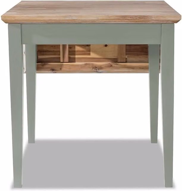 Florence Square Acacia Wood Extending Drop Leaf Dining Table, Green, W/D/H: 75 x 75 x 74 cm