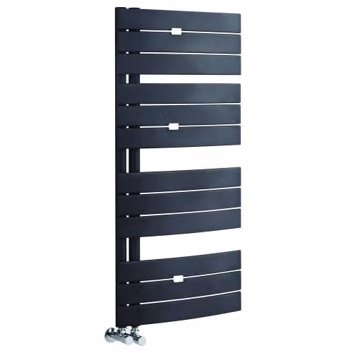 Hudson Reed HLA36 Elgin Modern Vertical Wall Hung Heated Towel Rail, Anthracite, H: 108 cm, W: 55 cm – 1