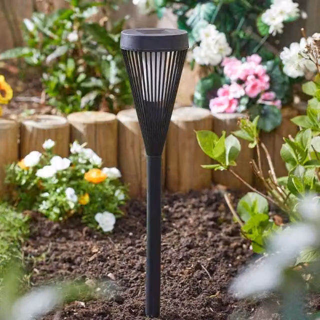 Garden Mile Solar Flame Effect LED Stake Light in Black