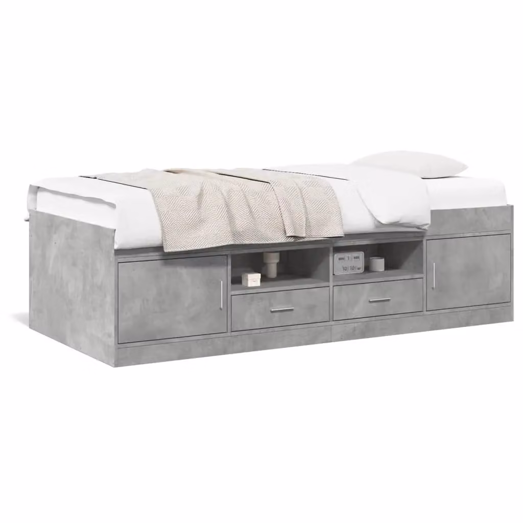 Berkfield Home Daybed with Drawers in Concrete Grey, W/D/H: 100 x 200 cm – 2