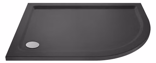 Nuie TR71113 Modern Right Hand Offset Quadrant Slimline Pearlstone Shower Tray, Slate Grey, W: 1200 mm, D: 800 mm