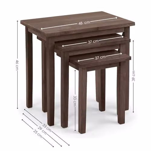 Julian Bowen Cleo Nest of 3 Tables in Walnut Effect Oak – 2