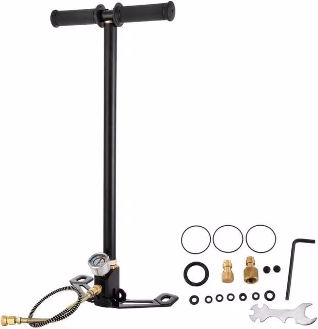 NESTLUNE Black Stirrup Air Rifle Pump for 4500psi High Pressure Airguns