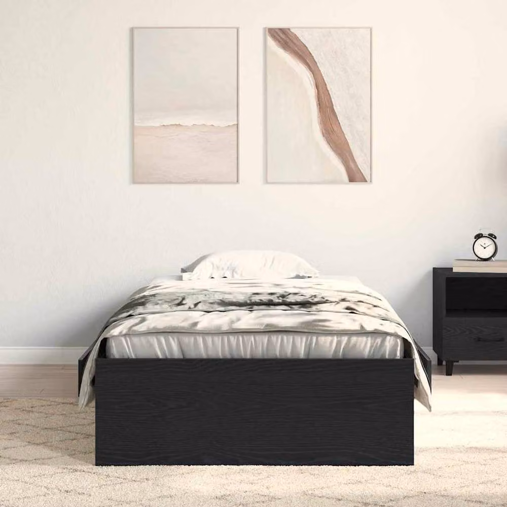 Berkfield Home Modern Bed Frame in Black Oak, W/D/H: 100 x 200 cm – 4