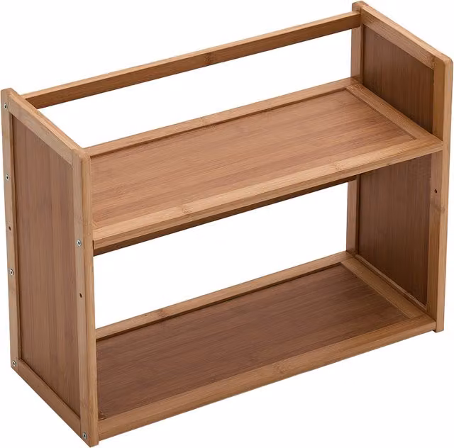 Livingandhome Bamboo Desktop Bookshelf in Brown, W: 39 cm
