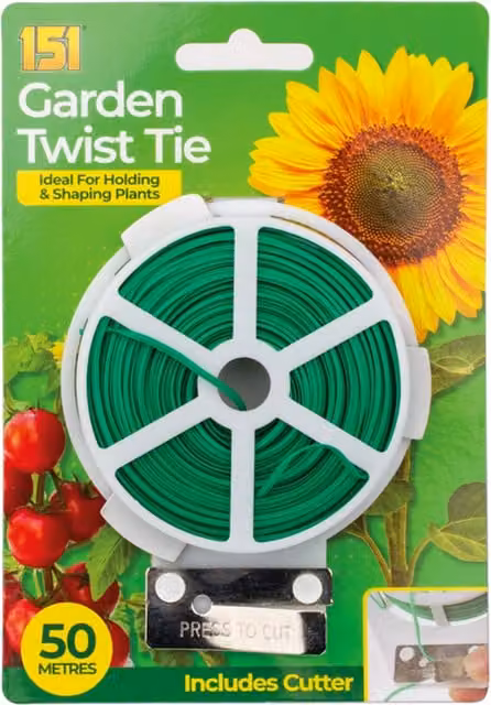 Plant Twist Tie Support in White and Green, 50m
