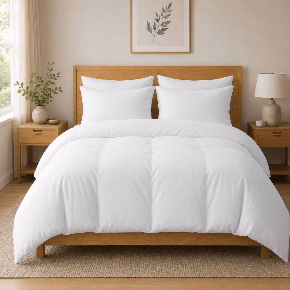 Grace 400 TC 100% Egyptian Cotton Duvet Cover Set with Zipper Closure, White, 140 x 200 cm – 2