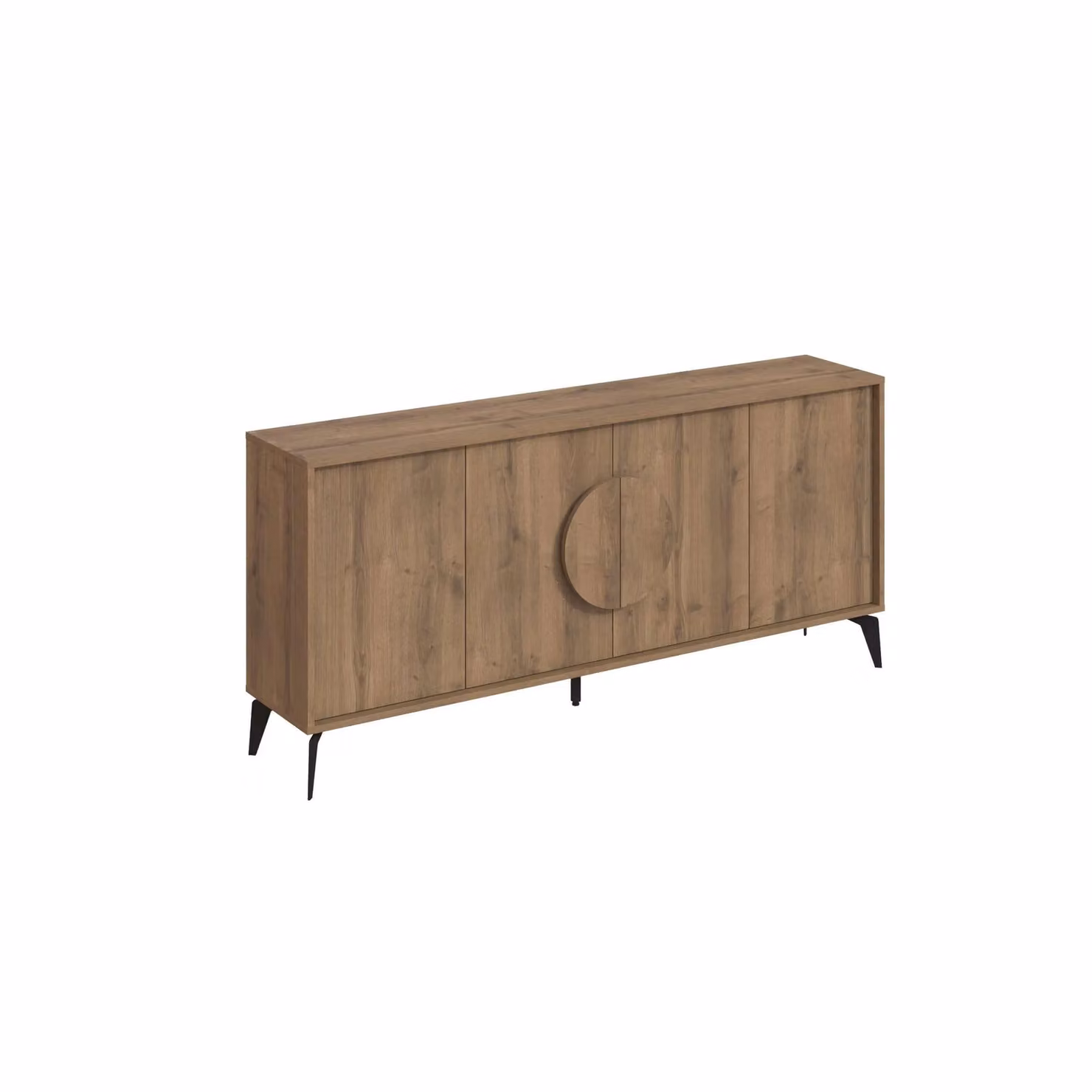 Decortie Gora 4 Door Modern Sideboard Storage Cabinet in Dark Brown with Metal Legs, Width: 180 cm – 2