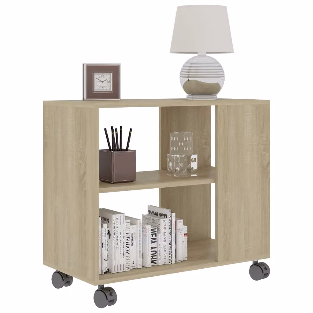 Berkfield Home Sonoma Oak Side Table in Brown, W/D/H: 70 x 35 x 55 cm – 3