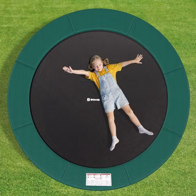 SONGMICS 8ft Trampoline Replacement Cushion in Green with PVC Material