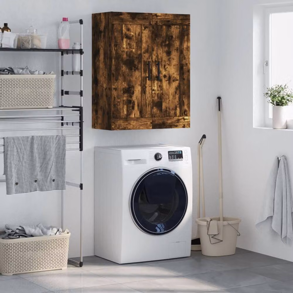Berkfield Home Wall Mounted Smoked Oak Cabinet in Brown, W/D/H: 69.5 x 34 x 90 cm – 2