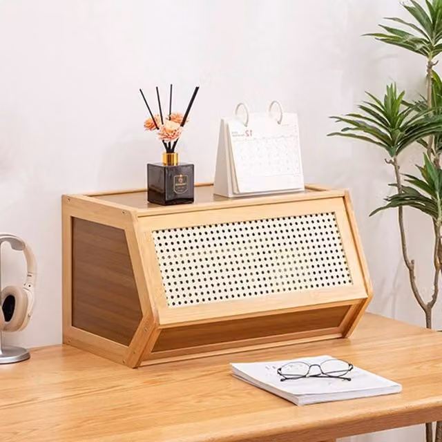 SPETLEK Bamboo Storage Cabinet in Brown, W/D/H: 31 x 30 x 30 cm