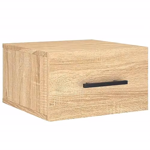 vidaXL Wall-mounted Bedside Cabinet in Brown, W/D/H: 35 x 35 x 20 cm
