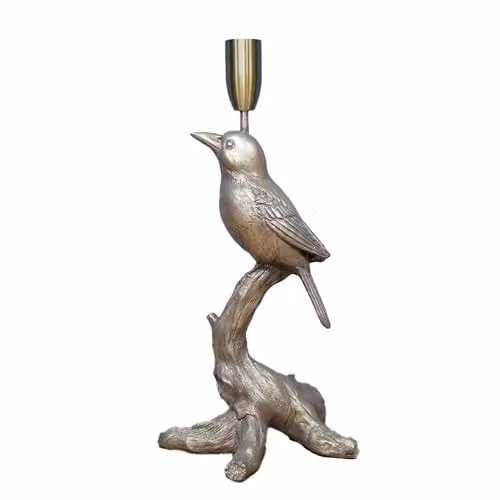 Gifts Direct 2 U Metallic Gold Bird Taper Candle Holder Ornament