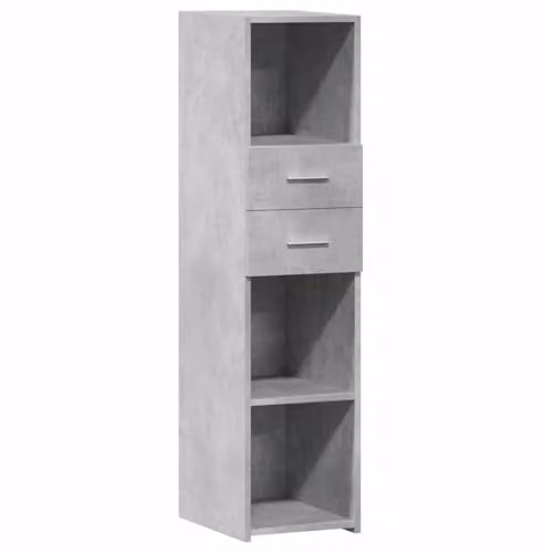 vidaXL Modern Highboard in Grey MDF, W/D/H: 30 x 42.5 x 124 cm