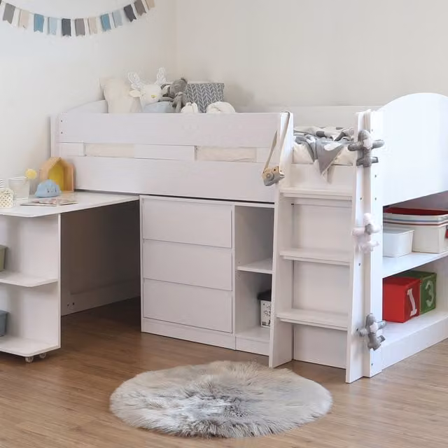 Billie Mid Sleeper by Flintshire Furniture in White