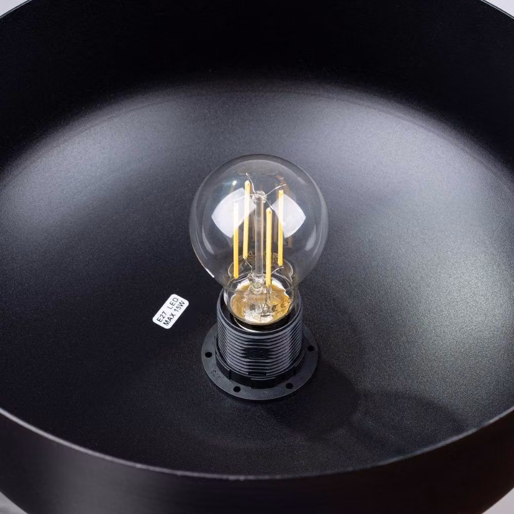 Sollux Lighting Marion Pendant Light in Black and Natural Wood, H 130 x W 29.5 x D 29.5 cm – 5