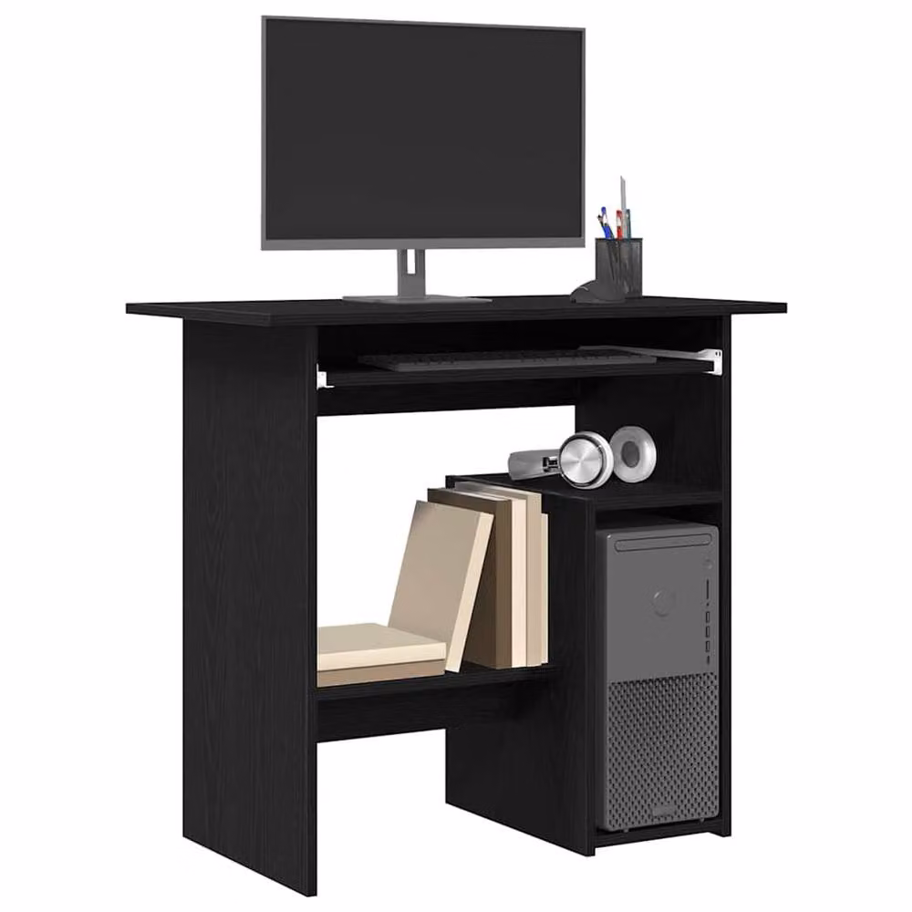 Berkfield Home Elegant Writing Desk in Black Oak, W/D/H: 80 x 45 x 74 cm – 2