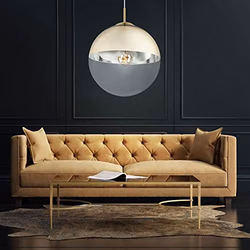 Globo Lighting Modern Sphere Glass Pendant Lamp in Gold and Transparent, H 120 cm x W 33 cm x D 33 cm – 5