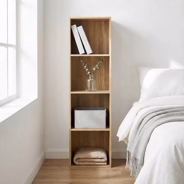 Home Garden Direct Jane 4x1 Cube Storage Bookshelf in Oak