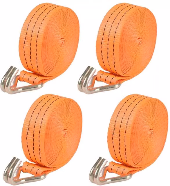 VOGREX Heavy Duty Ratchet Tie Down Straps, Orange, Width: 4 cm, Length: 6 m – 1