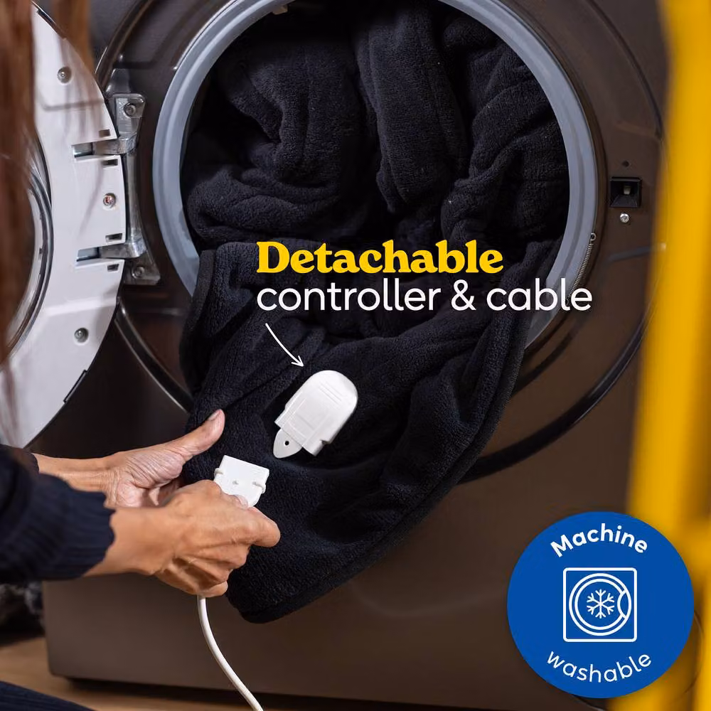Russell Hobbs Microfleece Electric Heated Throw in Black, W/D/H: 180 x 130 cm – 6
