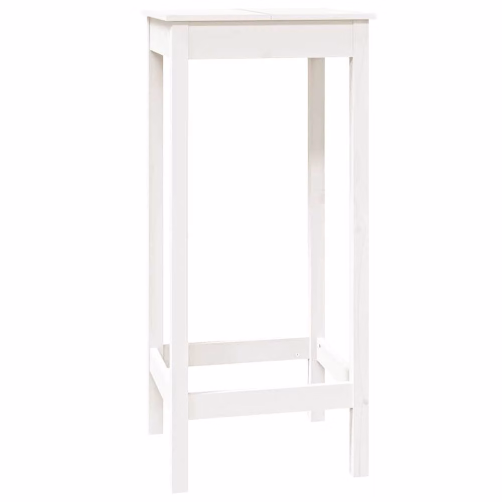 Berkfield Home Beautiful Bar Table in White Solid Wood Pine, W/D/H: 50 x 50 x 110 cm – 2