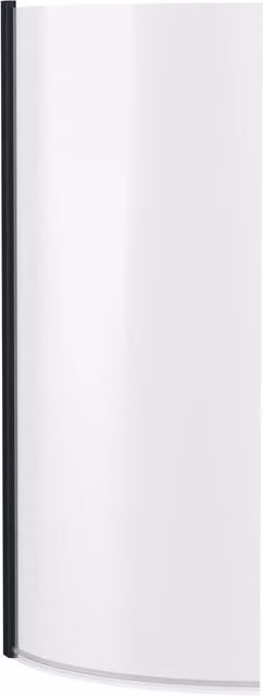 Balterley Curved Reversible P Bath Screen, 6mm Toughened Safety Glass, Black, W: 70.0 cm, H: 143.0 cm – 1
