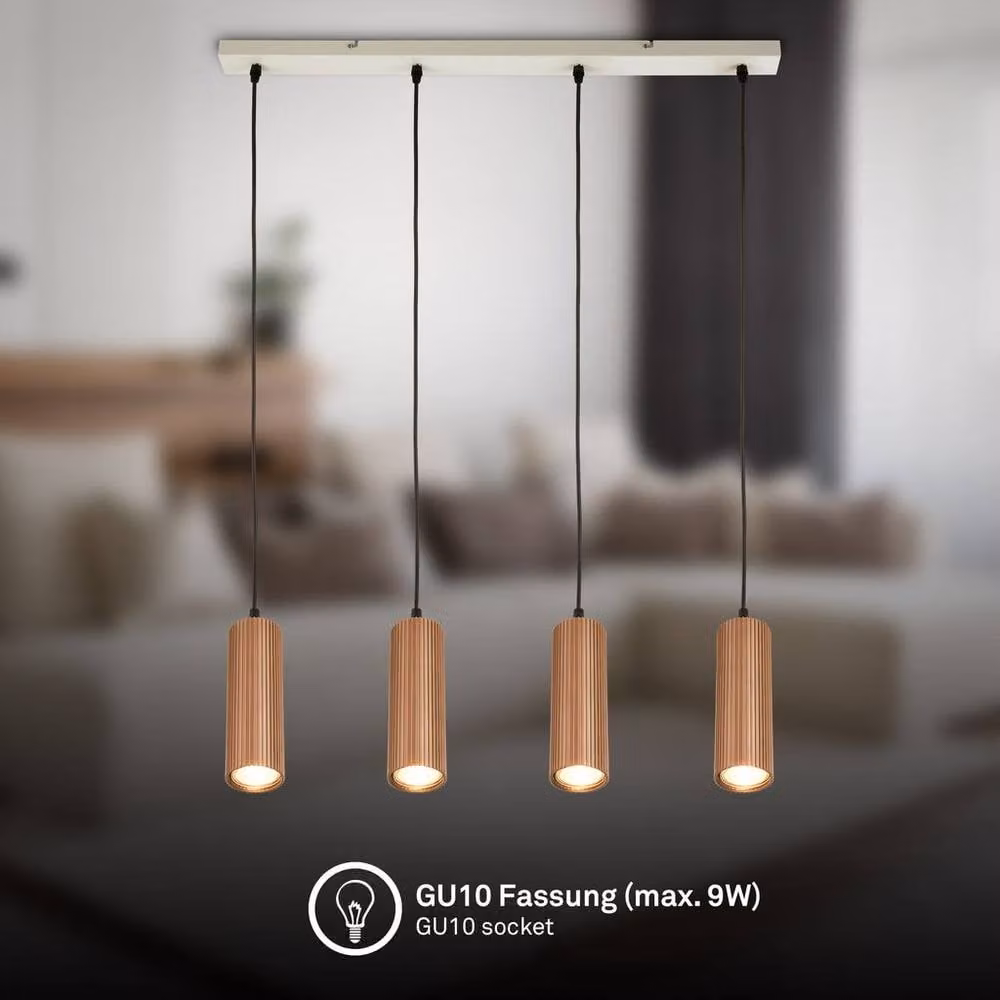 Briloner Coffee Height Adjustable 4 Light Pendant Light in Copper for GU10 Bulbs – 2
