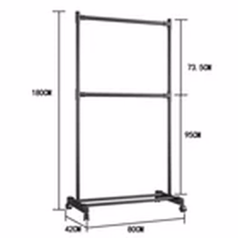 Havendro Black 2-Tier Single Rail Garment Hanging Stand and Shoe Storage Shelf – 2
