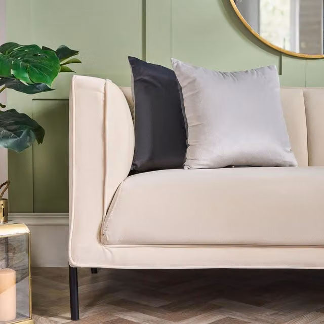 OHS Matte Velvet Square Cushion Covers in Grey