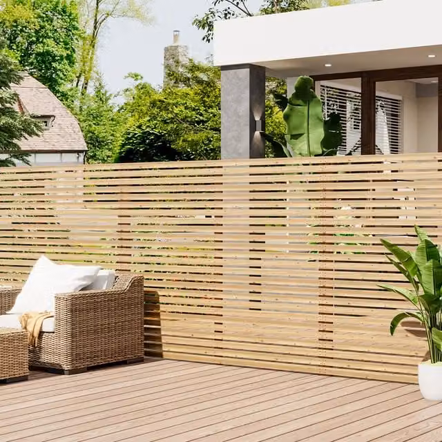 Lifeideas Opaque Wooden Garden Privacy Fence Board, Yellow, Height: 150 cm