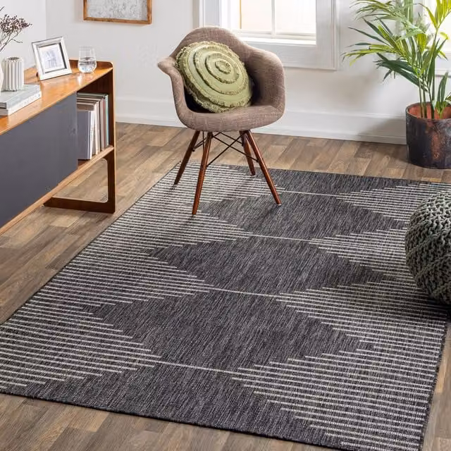 Livabliss Aegean-Global In- & Outdoor Boho Rug in Black, Blue, Beige and Green, W: 160 cm, D: 230 cm