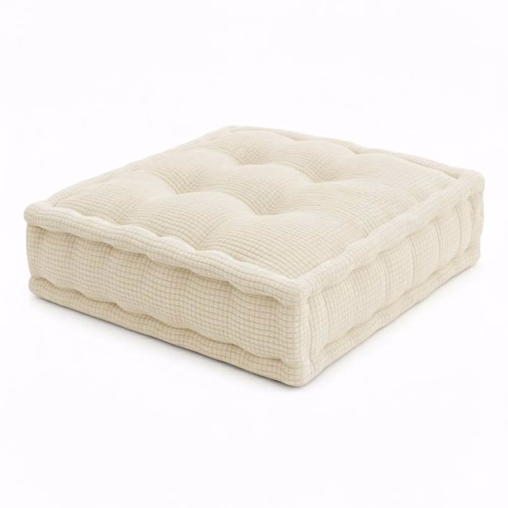 Snug City Teddy Fabric Square Booster Cushion in Beige, W/D/H: 45 x 45 x 45 cm – 2