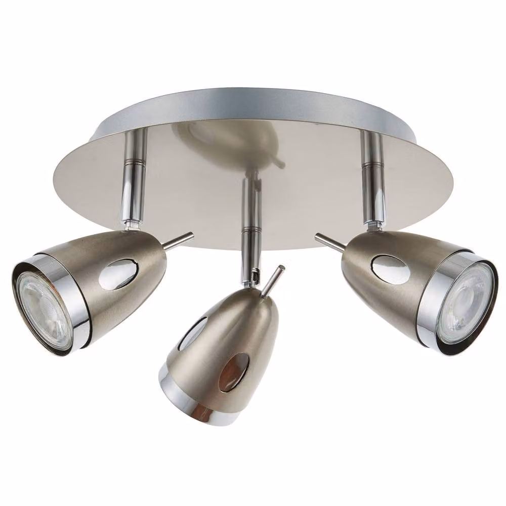 Pagazzi Lottie 3 Light Adjustable Ceiling Spotlight Plate in Silver Metal – 2
