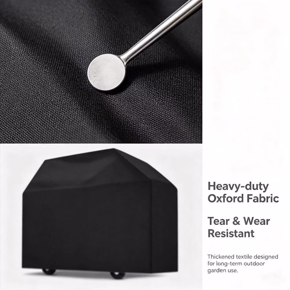 SPETLEK Heavy Duty Waterproof Polyester BBQ Cover in Black, W: 100 cm, D: 117 cm, H: 15 cm – 4