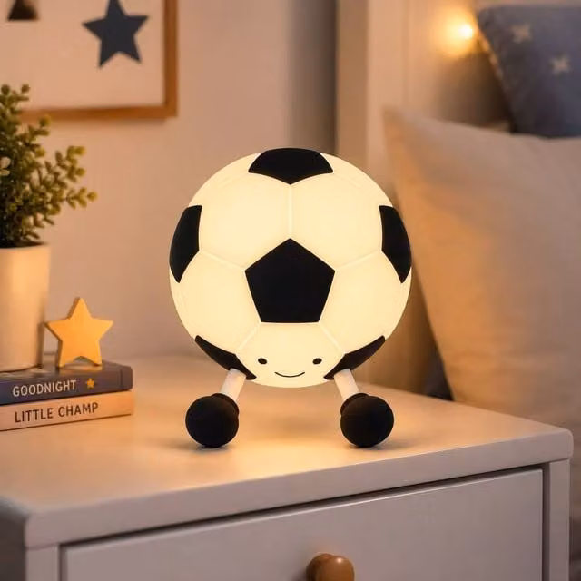 BluCore Football Silicone Night Light in White with Tap Control and Dimmable Settings – 1