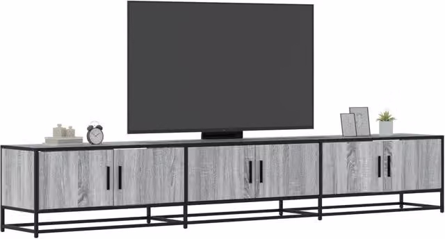 Berkfield Home Grey Sonoma TV Cabinet in Engineered Wood W: 240 cm, D: 41 cm, H: 41 cm