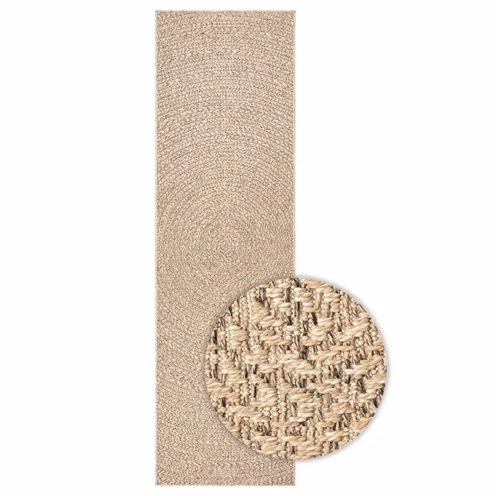 Berkfield Home ZIZUR Jute Look Indoor and Outdoor Rug, Beige, W: 80 cm, L: 250 cm – 2