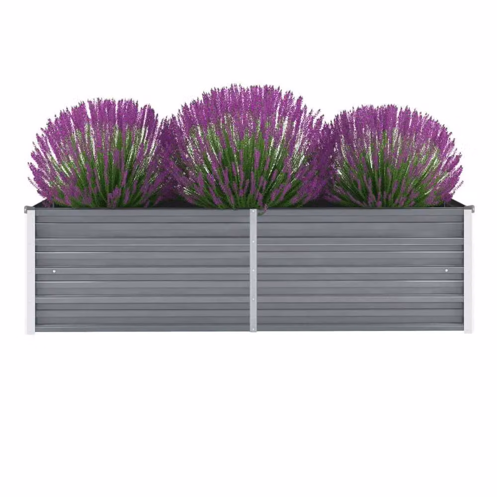 Berkfield Home Garden Galvanised Steel Raised Bed, Grey, W/D/H: 160 x 40 x 45 cm – 2