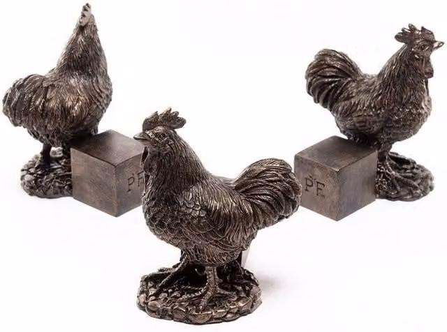 Jardinopia Buff Orpington Chicken Plant Pot Feet, Set of 3, Bronze, W7 x D6.7 x H9.5 cm – 1
