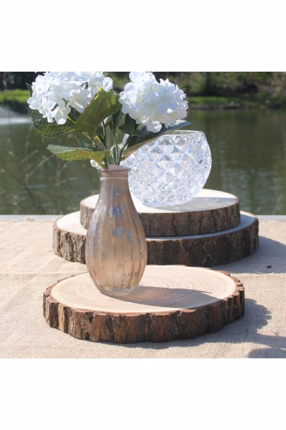 KDMD Brown Chinaberry Wood Slice Round Tabletop – 2
