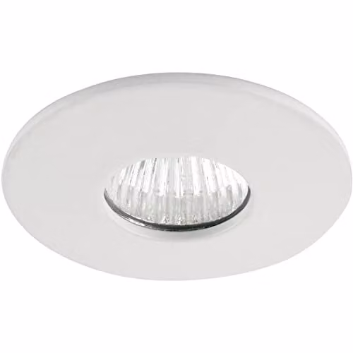 Loops Mini Recessed LED Downlight Fixture, 4W Cool White, White Aluminium and Transparent Acrylic, IP44 Rated