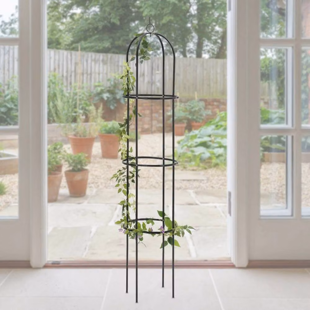 Havendro Green Metal Garden Obelisk Climbing Plant Support Frame, H 190 cm x W 41 cm x D 41 cm – 2