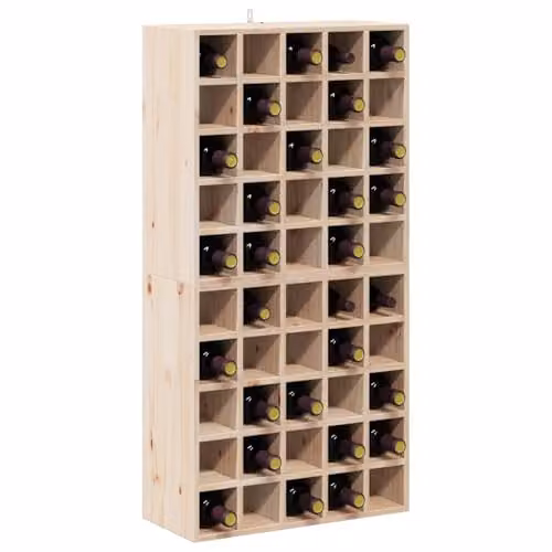 vidaXL Set of 2 Rustic Natural Pine Wood Wall-Mounted Wine Racks, W/D/H: 56 x 25 x 56 cm