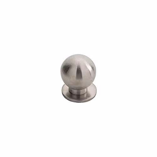Loops Brushed Stainless Steel Small Solid Ball Cupboard Door Knob in Silver – 2