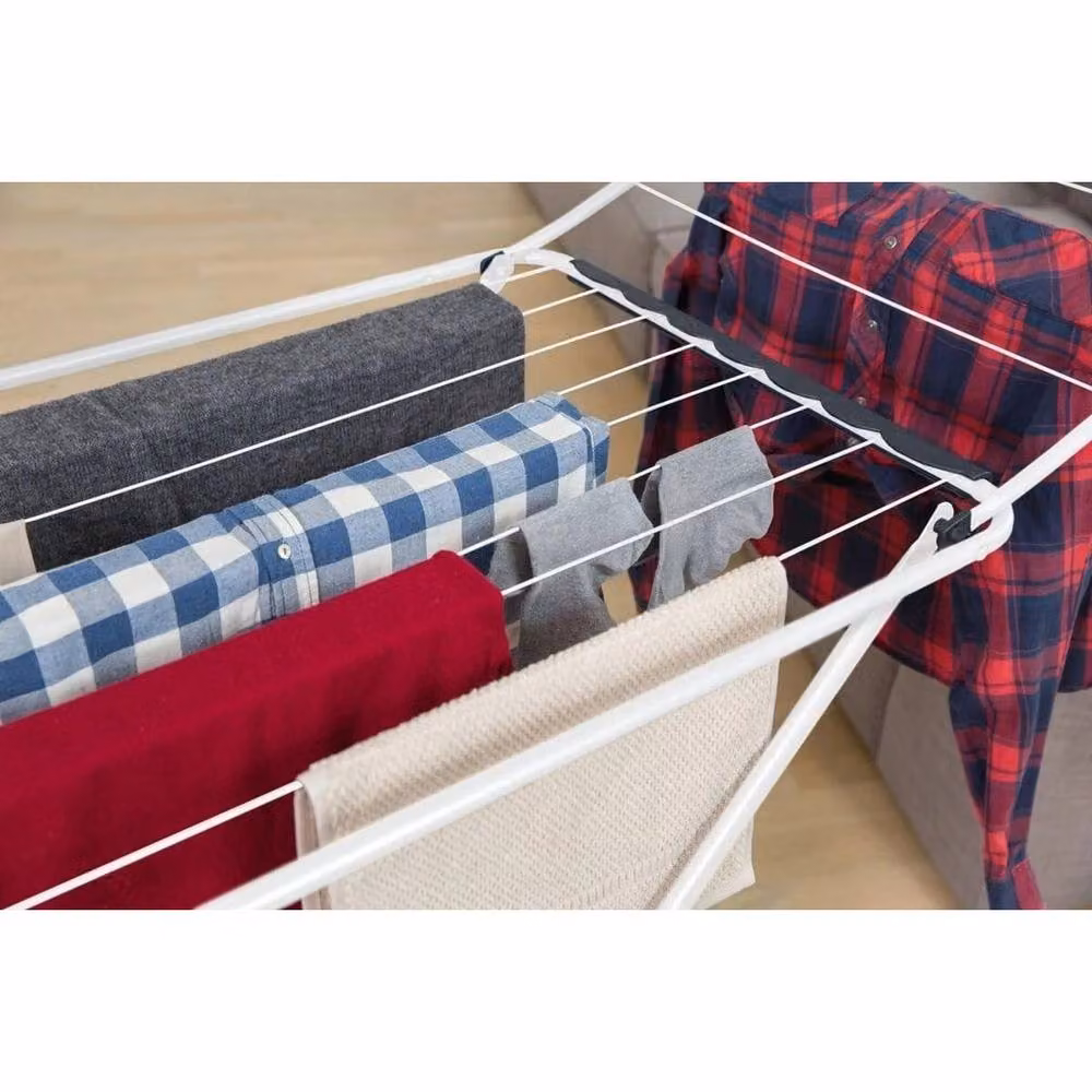 PAWNORA Large 18m Winged Clothes Airer with Hooks, White – 2