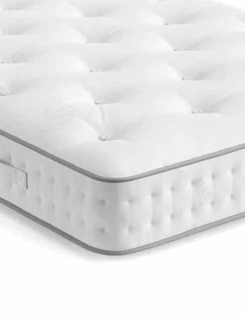 M&S Luxury British Wool Pocket Spring Medium Mattress, White, W/D/H: 180 x 200 cm