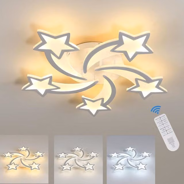 COMELY 50W Star LED Ceiling Light in White with Remote Control Dimming